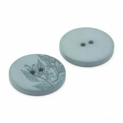 Dritz Buttons & Cover Buttons Recycled Hemp Round Floral Button, 23mm, 2 Pc
