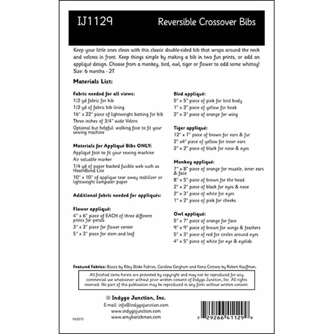 Indygo Junction Apparel Reversible Crossover Applique Bibs Pattern 12 Indygo Junction Apparel Reversible Crossover Applique Bibs Pattern