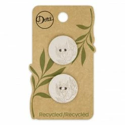 Dritz Buttons & Cover Buttons Recycled Hemp Round Floral Button, 23mm, 2 Pc