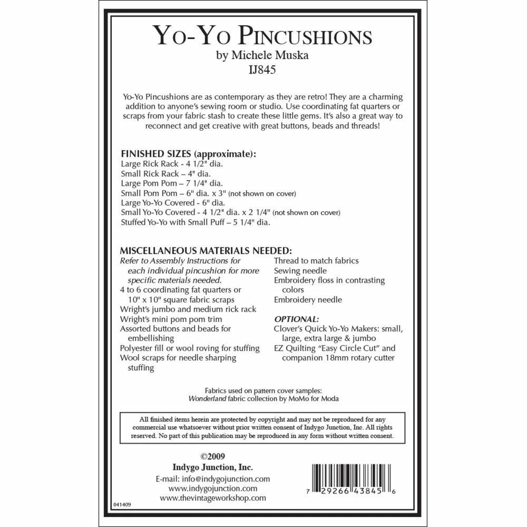 Indygo Junction Yo-Yo Pincushions Pattern Home & Storage 4 Indygo Junction Yo-Yo Pincushions Pattern Home & Storage