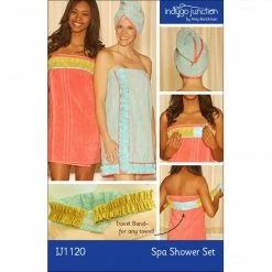Indygo Junction Spa Towel Wrap & Turban Shower Set Pattern, PDF Download