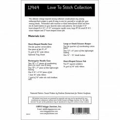 Indygo Junction Love To Stitch Needle Case & Scissors Keeper Collection Pattern