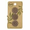 Dritz Recycled Cotton Round Stitch Button, 20mm, 3 Pc Buttons & Cover Buttons