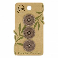 Dritz Recycled Cotton Round Stitch Button, 20mm, 3 Pc Buttons & Cover Buttons