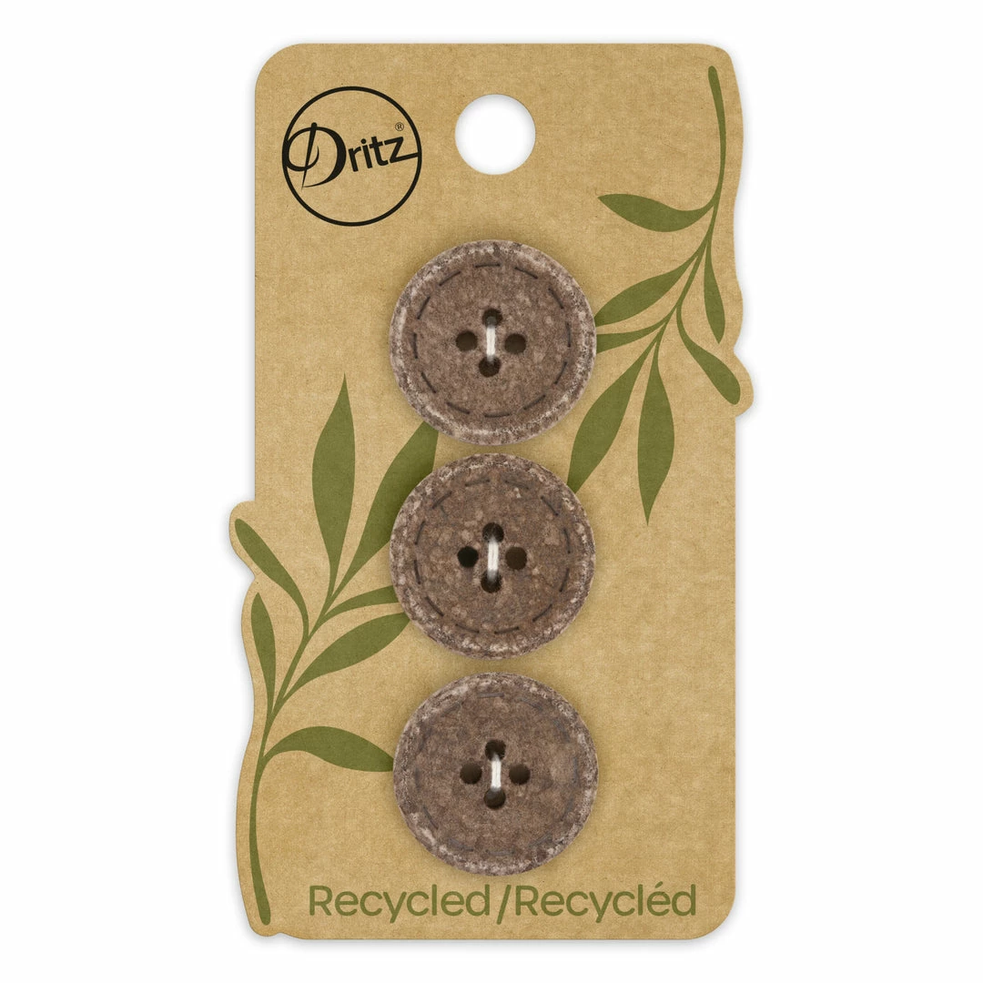 Dritz Recycled Cotton Round Stitch Button, 20mm, 3 Pc Buttons & Cover Buttons 3 Dritz Recycled Cotton Round Stitch Button, 20mm, 3 Pc Buttons & Cover Buttons