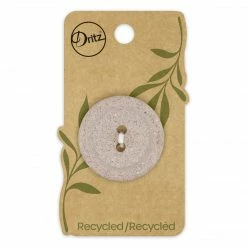 Dritz Recycled Macadamia Round Button, 34mm, Beige-Camel