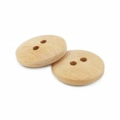 Dritz Sustainable Wood Round Button, 15mm, Beige, 4 Pc Buttons & Cover Buttons
