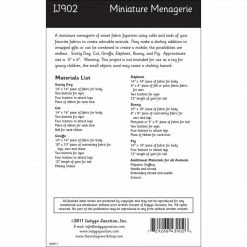 Indygo Junction Miniature Menagerie Stuffed Animal Pattern, PDF Download Crafts & Toys