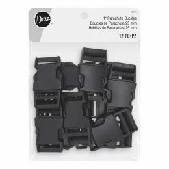 Dritz 1" Parachute Buckles, Black, 12 Pc Bulk Notions