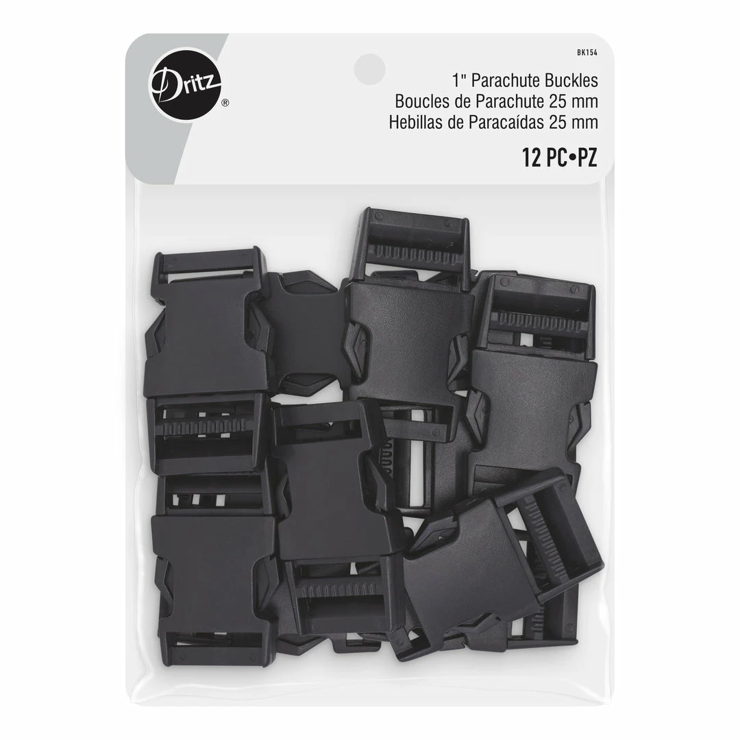 Dritz 1" Parachute Buckles, Black, 12 Pc Bulk Notions 3 Dritz 1" Parachute Buckles, Black, 12 Pc Bulk Notions