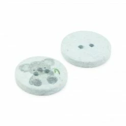 Dritz Recycled Cotton Koala Button, 18mm, 3 Pc