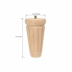 Dritz Fluted Column Bun Feet, Natural, 2 Pc Furniture Legs & Feet
