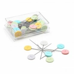 Dritz Pins & Accessories Flat Button Head Pins, Assorted, 50 Pc