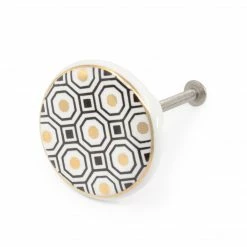 Dritz Outlet Ceramic Metallic Foil Geometric Knob, Multicolor