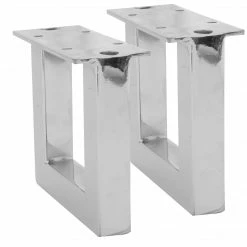 Dritz Industrial Metal Legs, Nickel, 2 Pc Furniture Legs & Feet