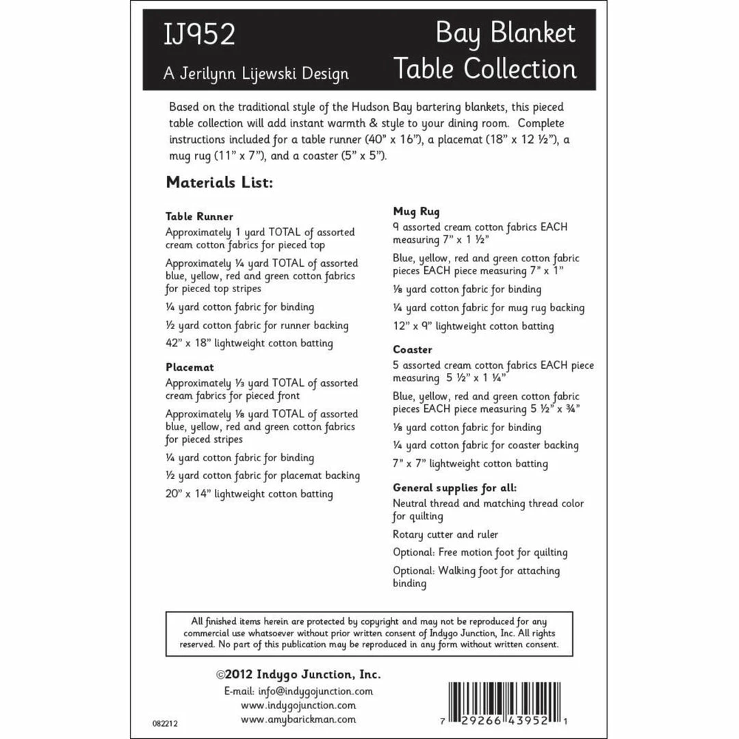 Indygo Junction Bay Blanket Three Piece Quilted Table Collection Pattern, PDF Download 7 Indygo Junction Bay Blanket Three Piece Quilted Table Collection Pattern, PDF Download