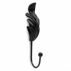 Dritz Outlet Metal Feather Wall Hook, Black