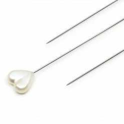 Dritz 2-1/8" Heart Pearlized Pins, White, 20 Pc