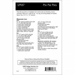 Indygo Junction Pin Pals Animal Pets Pincushion Pattern