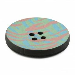 Dritz Buttons & Cover Buttons Recycled Leather Round Button, 30mm, Multicolor Print