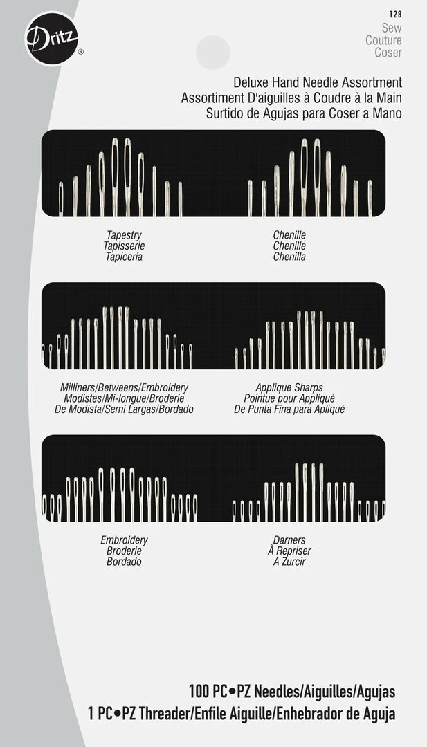 Dritz Deluxe Hand Needle Assortment, 100 Pc Needles & Accessories 3 Dritz Deluxe Hand Needle Assortment, 100 Pc Needles & Accessories