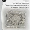Dritz 1-1/2" Curved Brass Safety Pins, Nickel, 40 Pc