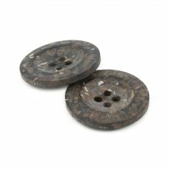 Dritz Recycled Coconut Round Button, Brown, 2 Pc