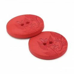 Dritz Buttons & Cover Buttons Recycled Hemp Round Floral Button, 23mm, 2 Pc