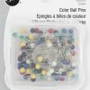 Dritz Pins & Accessories 1-1/4" Color Ball Pins, Assorted, 100 Pc