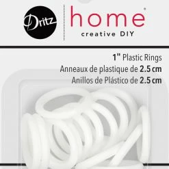 Dritz Curtain Grommets & Rings 1" Plastic Rings, White, 14 Pc