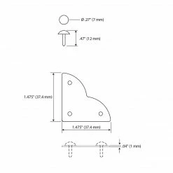 Dritz Textured Quatrefoil Corners, Small, 4pc Campaign Hardware