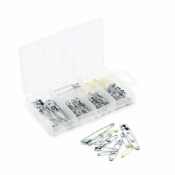 Dritz Pins & Accessories Safety Pins & Storage Box, Assorted Sizes, 100 Pc