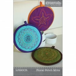 Indygo Junction Home & Storage Floral Stitch Mitts Pattern, PDF Download