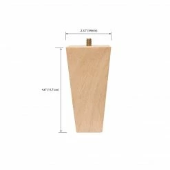 Dritz Furniture Legs & Feet Tapered Square Bun Feet, Natural, 2 Pc