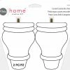 Dritz Furniture Legs & Feet Curved Country Bun Feet, Natural, 2 Pc