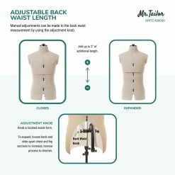 Dritz Dress Forms Mr. Tailor Adjustable Male Form