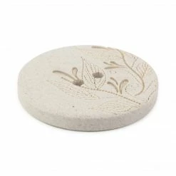 Dritz Recycled Hemp Round Floral Button, 28mm