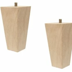 Dritz Furniture Legs & Feet Tapered Square Bun Feet, Natural, 2 Pc