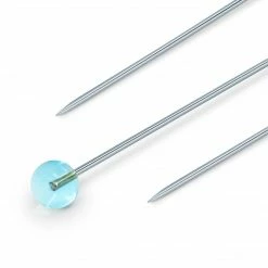 Dritz Crystal Glass Head Pins, Blue & Yellow, 100 Pc Pins, Needles & Tacks