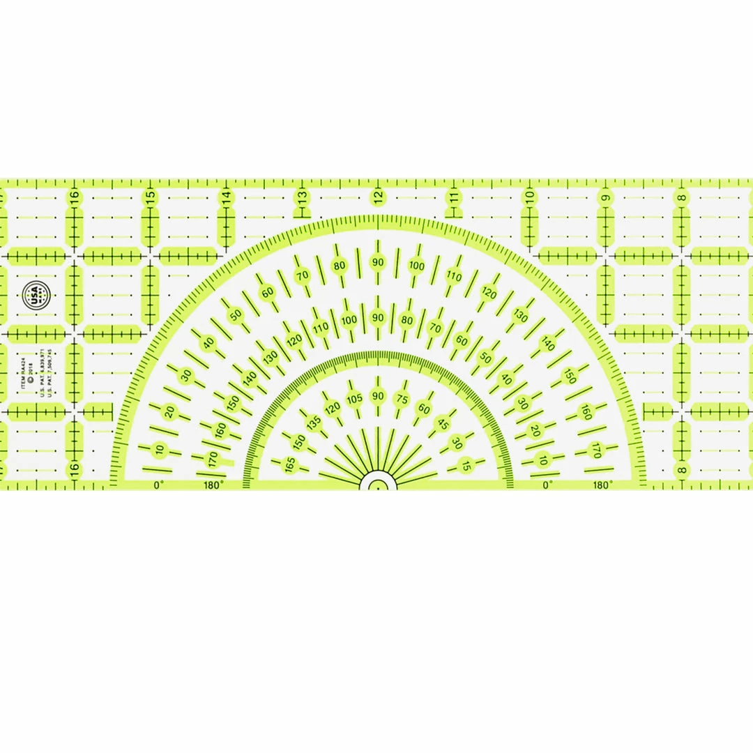 Omnigrid Protractor Ruler, 4" X 24" Quilting Rulers 4 Omnigrid Protractor Ruler, 4" X 24" Quilting Rulers
