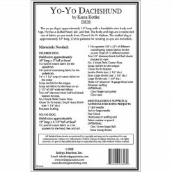 Indygo Junction Yo-Yo Stuffed Dachshund Dog Pattern Crafts & Toys