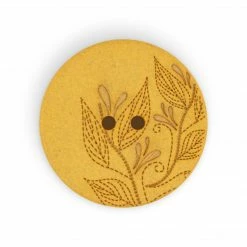 Dritz Recycled Hemp Round Floral Button, 28mm