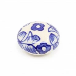 Dritz Hooks & Knobs Ceramic Small Delft Ball Knob, Blue & White