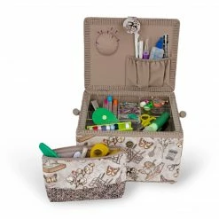 Dritz Rectangular Sewing Basket With Zippered Case, Large Sewing Baskets & Storage