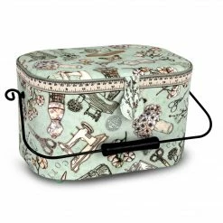 Dritz Oval Sewing Basket With Metal Handle, Large Sewing Baskets & Storage