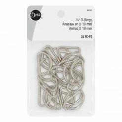 Dritz 3/4" D-Rings, Nickel, 24 Pc