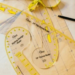 Dritz Design Ruler Trio, 3 Sewing Rulers, Clear