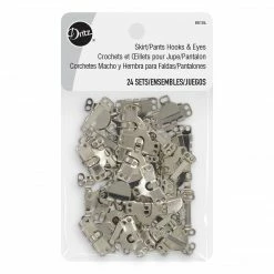 Dritz Skirt/Pants Hooks & Eyes, 24 Sets, Nickel