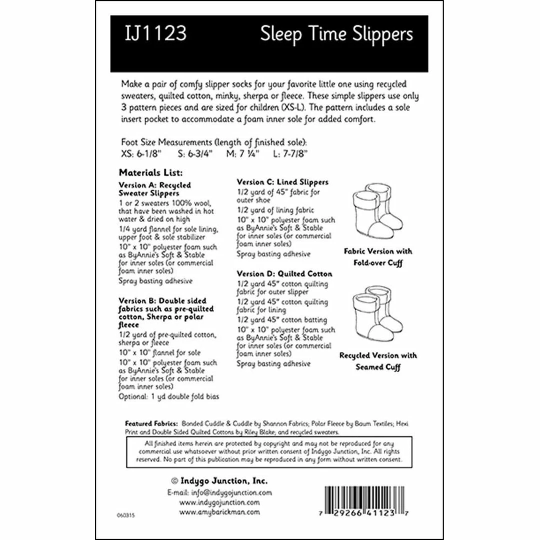 Indygo Junction Sleep Time Children's Slippers Pattern Purses & Accessories 11 Indygo Junction Sleep Time Children's Slippers Pattern Purses & Accessories