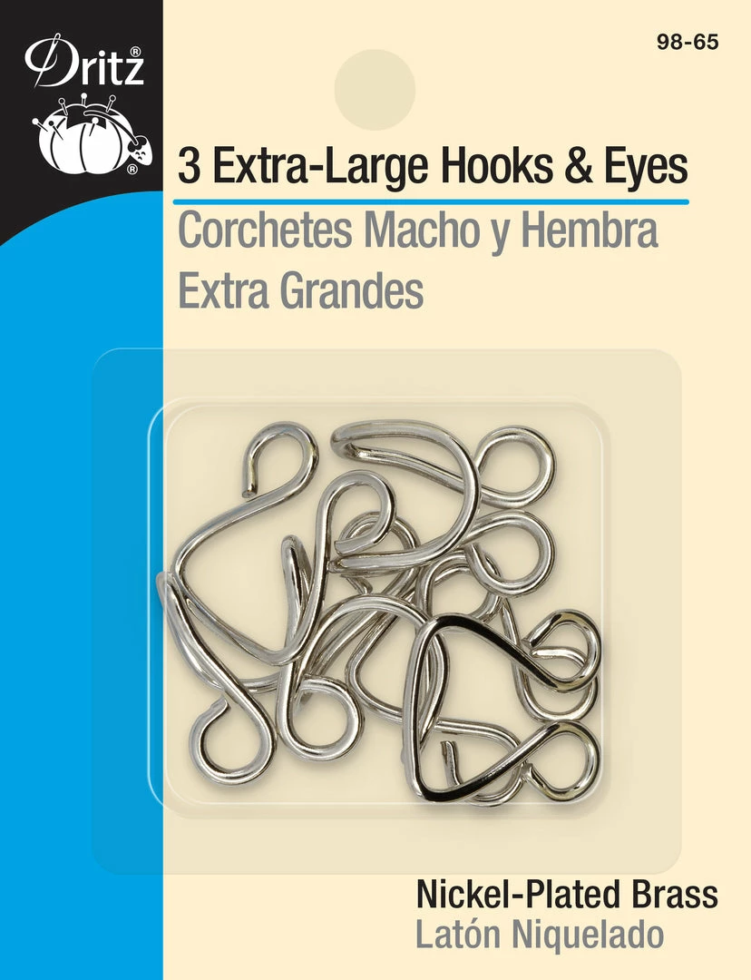 Dritz Extra-Large Hooks & Eyes, 3 Sets 3 Dritz Extra-Large Hooks & Eyes, 3 Sets